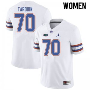 Women's Florida Gators #70 Michael Tarquin NCAA Jordan Brand White Authentic Stitched College Football Jersey YIR2862YS